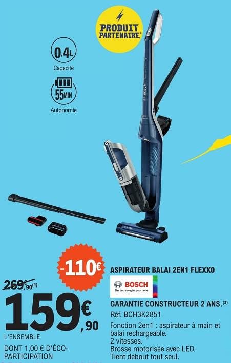 Bosch Bosch Aspirateur Balai 2en1 Flexxo Bch3k2851 - En Promotion Chez ...