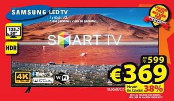 Promotions Samsung led tv ue50au7025 - Samsung - Valide de 17/01/2024 à 24/01/2024 chez ElectroStock