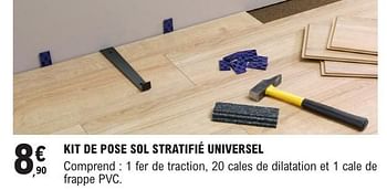 Promotions Kit de pose sol stratifié universel - Produit Maison - E.Leclerc - Valide de 09/01/2024 à 31/12/2024 chez E.Leclerc