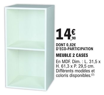 Promotions Meuble 2 cases - Produit Maison - E.Leclerc - Valide de 09/01/2024 à 31/12/2024 chez E.Leclerc