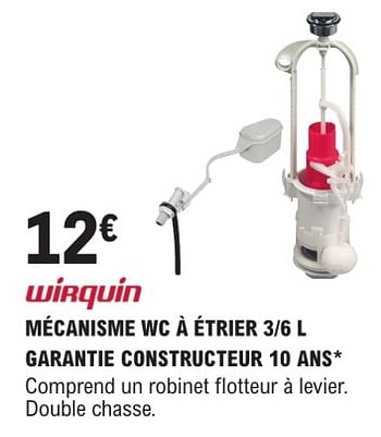 Promotions Mécanisme wc à étrier - Wirquin - Valide de 09/01/2024 à 31/12/2024 chez E.Leclerc