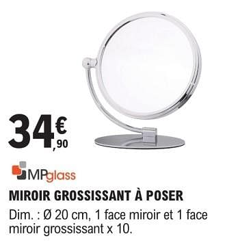 Promotions Miroir grossissant à poser - MP Glass - Valide de 09/01/2024 à 31/12/2024 chez E.Leclerc