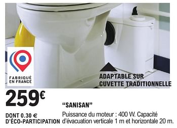 Promotions Wc a poser sanisan - Produit Maison - E.Leclerc - Valide de 09/01/2024 à 31/12/2024 chez E.Leclerc