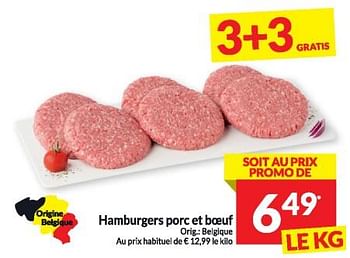 Promotions Hamburgers porc et boeuf - Produit maison - Intermarche - Valide de 16/01/2024 à 21/01/2024 chez Intermarche