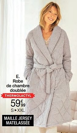 Promotions Robe de chambre doublée - Produit Maison - Damart - Valide de 02/01/2024 à 30/06/2024 chez Damart