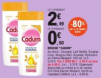 Promo Gel Douche Cadum chez E.Leclerc