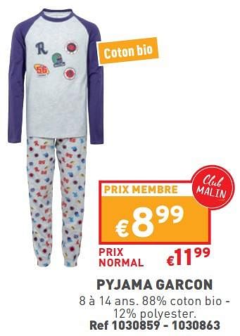 Promotions Pyjama garcon - Produit maison - Trafic  - Valide de 17/01/2024 à 31/01/2024 chez Trafic