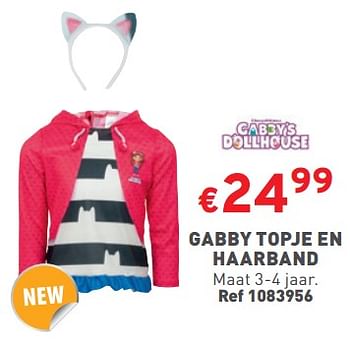 Promoties Gabby topje en haarband - Spin Master - Geldig van 24/01/2024 tot 29/01/2024 bij Trafic