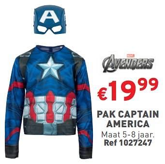 Promoties Pak captain america - Marvel - Geldig van 24/01/2024 tot 29/01/2024 bij Trafic