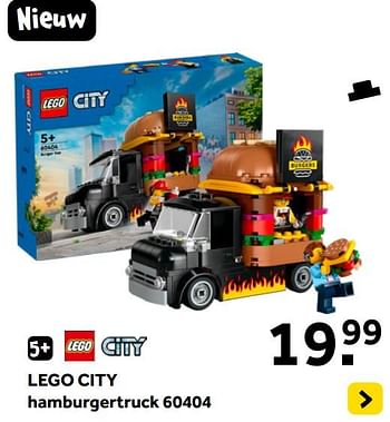 Promoties Lego city hamburgertruck 60404 - Lego - Geldig van 01/01/2024 tot 28/01/2024 bij Intertoys