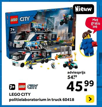 Promoties Lego city politielaboratorium in truck 60418 - Lego - Geldig van 01/01/2024 tot 28/01/2024 bij Intertoys