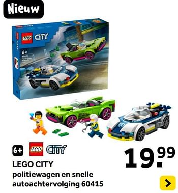 Promoties Lego city politiewagen en snelle autoachtervolging 60415 - Lego - Geldig van 01/01/2024 tot 28/01/2024 bij Intertoys