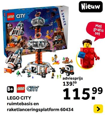 Promoties Lego city ruimtebasis en raketlanceringsplatform 60434 - Lego - Geldig van 01/01/2024 tot 28/01/2024 bij Intertoys