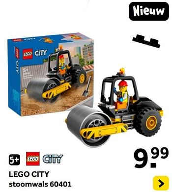 Promoties Lego city stoomwals 60401 - Lego - Geldig van 01/01/2024 tot 28/01/2024 bij Intertoys