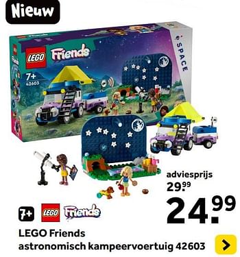 Promoties Lego friends astronomisch kampeervoertuig 42603 - Lego - Geldig van 01/01/2024 tot 28/01/2024 bij Intertoys