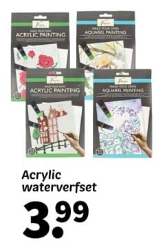 Promoties Acrylic waterverfset - Huismerk - Wibra - Geldig van 15/01/2024 tot 28/01/2024 bij Wibra
