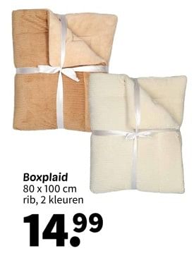 Promoties Boxplaid - Huismerk - Wibra - Geldig van 15/01/2024 tot 28/01/2024 bij Wibra