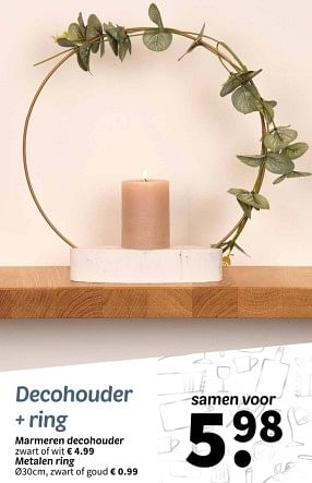Promoties Decohouder + ring - Huismerk - Wibra - Geldig van 15/01/2024 tot 28/01/2024 bij Wibra
