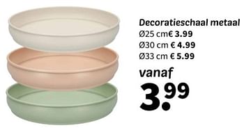 Promoties Decoratieschaal metaal - Huismerk - Wibra - Geldig van 15/01/2024 tot 28/01/2024 bij Wibra