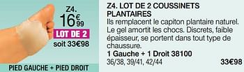 Promotions Lot de 2 coussinets plantaires - Epitact - Valide de 02/01/2024 à 30/06/2024 chez Damart