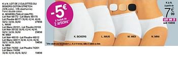 Promoties Lot de 2 culottes ou boxers coton stretch - Huismerk - Damart - Geldig van 02/01/2024 tot 30/06/2024 bij Damart