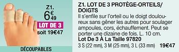 Promotions Lot de 3 protège-orteils- doigts - Epitact - Valide de 02/01/2024 à 30/06/2024 chez Damart