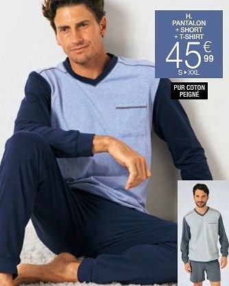 Promoties Pantalon + short + t-shirt - Huismerk - Damart - Geldig van 02/01/2024 tot 30/06/2024 bij Damart