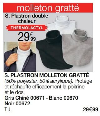 Promoties Plastron molleton gratté - Huismerk - Damart - Geldig van 02/01/2024 tot 30/06/2024 bij Damart
