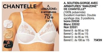 Promotions Soutien-gorge avec armatures amazone de chantelle - Chantelle - Valide de 02/01/2024 à 30/06/2024 chez Damart