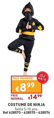 Promotions Costume de ninja - Produit maison - Trafic  - Valide de 24/01/2024 à 29/01/2024 chez Trafic