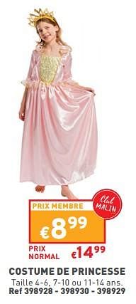 Promotions Costume de princesse - Produit maison - Trafic  - Valide de 24/01/2024 à 29/01/2024 chez Trafic