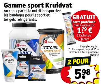Promotions Bande pour le sport + barre protéinée gratuite - Produit maison - Kruidvat - Valide de 16/01/2024 à 28/01/2024 chez Kruidvat