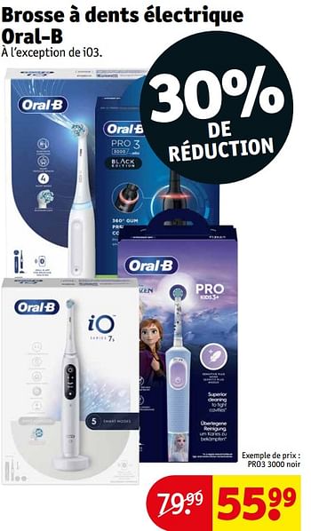 Promotions Brosse à dents électrique oral-b pro3 3000 noir - Oral-B - Valide de 16/01/2024 à 28/01/2024 chez Kruidvat