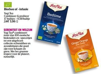 Promoties Biothee of -infusie - Yogi Tea - Geldig van 18/01/2024 tot 24/01/2024 bij Delhaize