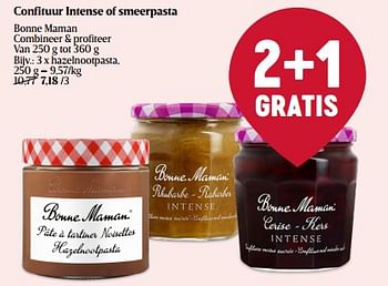 Promoties Confituur intense of smeerpasta hazelnootpasta - Bonne Maman - Geldig van 18/01/2024 tot 24/01/2024 bij Delhaize