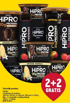 Promoties Eiwitrijke vanillepudding - Hipro - Geldig van 18/01/2024 tot 24/01/2024 bij Delhaize