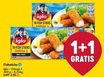 Promoties Fishsticks - Iglo - Geldig van 18/01/2024 tot 24/01/2024 bij Delhaize