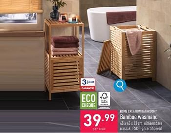 Promoties Bamboe wasmand - Home Creation Bathroom - Geldig van 17/01/2024 tot 20/01/2024 bij Aldi