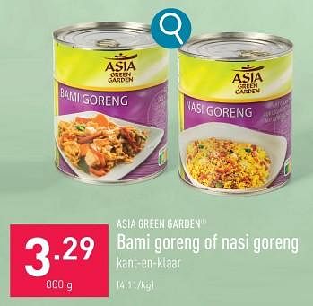 Promoties Bami goreng of nasi goreng - Asia Green Garden - Geldig van 17/01/2024 tot 20/01/2024 bij Aldi