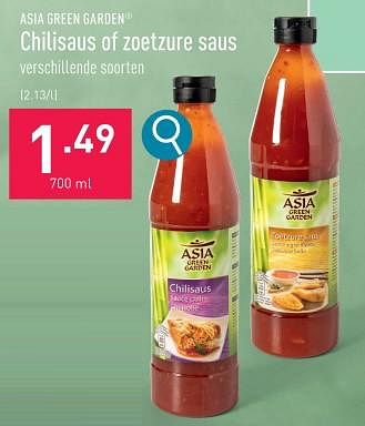 Promoties Chilisaus of zoetzure saus - Asia Green Garden - Geldig van 17/01/2024 tot 20/01/2024 bij Aldi