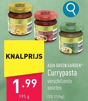 Promoties Currypasta - Asia Green Garden - Geldig van 17/01/2024 tot 20/01/2024 bij Aldi