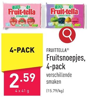 Promoties Fruitsnoepjes - Fruittella - Geldig van 19/01/2024 tot 20/01/2024 bij Aldi