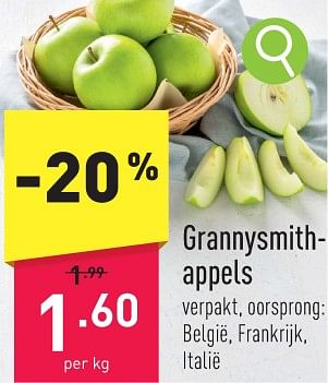 Promoties Grannysmithappels - Huismerk - Aldi - Geldig van 15/01/2024 tot 20/01/2024 bij Aldi