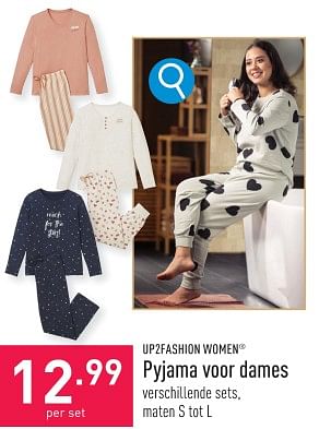 Promoties Pyjama voor dames - UP2Fashion - Geldig van 17/01/2024 tot 20/01/2024 bij Aldi
