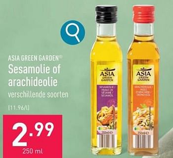 Promoties Sesamolie of arachideolie - Asia Green Garden - Geldig van 17/01/2024 tot 20/01/2024 bij Aldi