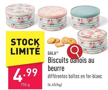 Promotions Biscuits danois au beurre - Gala - Valide de 19/01/2024 à 20/01/2024 chez Aldi