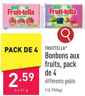 Promotions Bonbons aux fruits - Fruittella - Valide de 19/01/2024 à 20/01/2024 chez Aldi