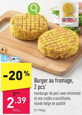 Promotions Burger au fromage - Produit maison - Aldi - Valide de 15/01/2024 à 20/01/2024 chez Aldi