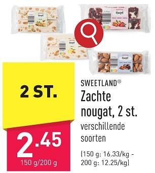 Promoties Zachte nougat - Sweetland - Geldig van 19/01/2024 tot 20/01/2024 bij Aldi