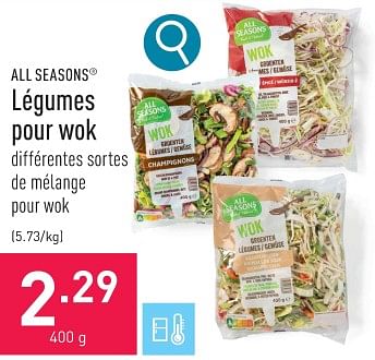 Promotions Légumes pour wok - All Seasons - Valide de 15/01/2024 à 20/01/2024 chez Aldi
